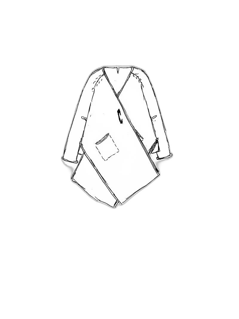 Rundholz Black Label - Straight wide nylon cardigan with safety pin - 1253487105