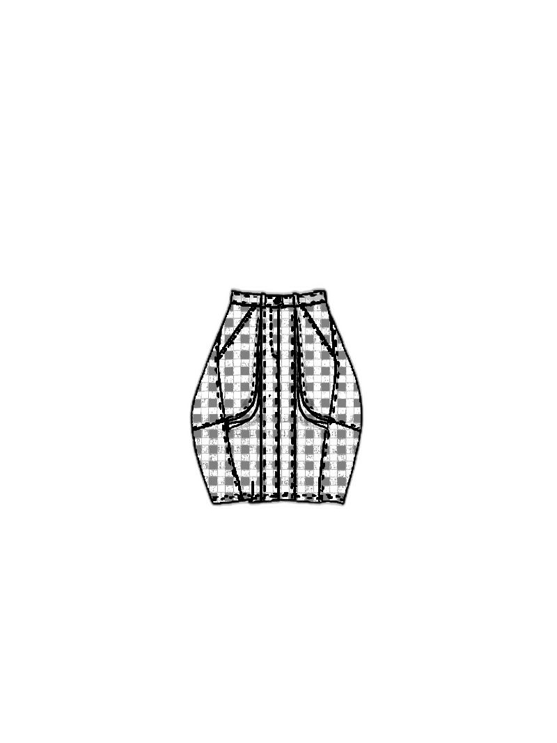 Rundholz Black Label - Balloon-shaped cotton stretch skirt with print - 1253490303