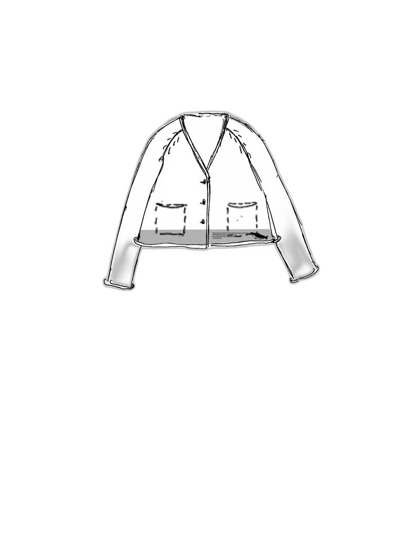 Rundholz Black Label - Ausgestellte leinen strickjacke mit platziertem druck - 1253727107