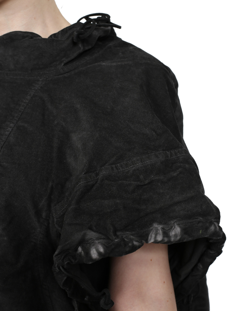 Rundholz DIP - ausgestelltes Samt-T-Shirt - Coal Cloud - 2242160601