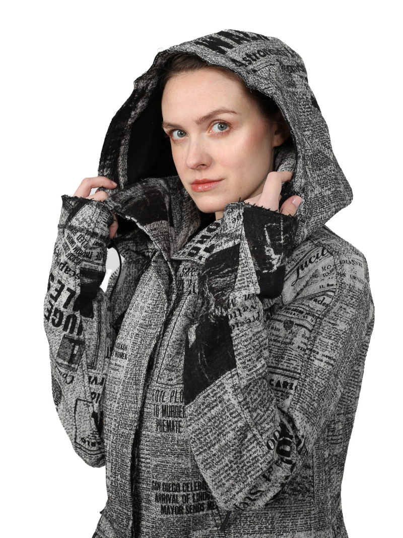 Rundholz DIP - taillierte Baumwoll-Jacke mit Zeitungsdruck - Moon Walk - 2242281106