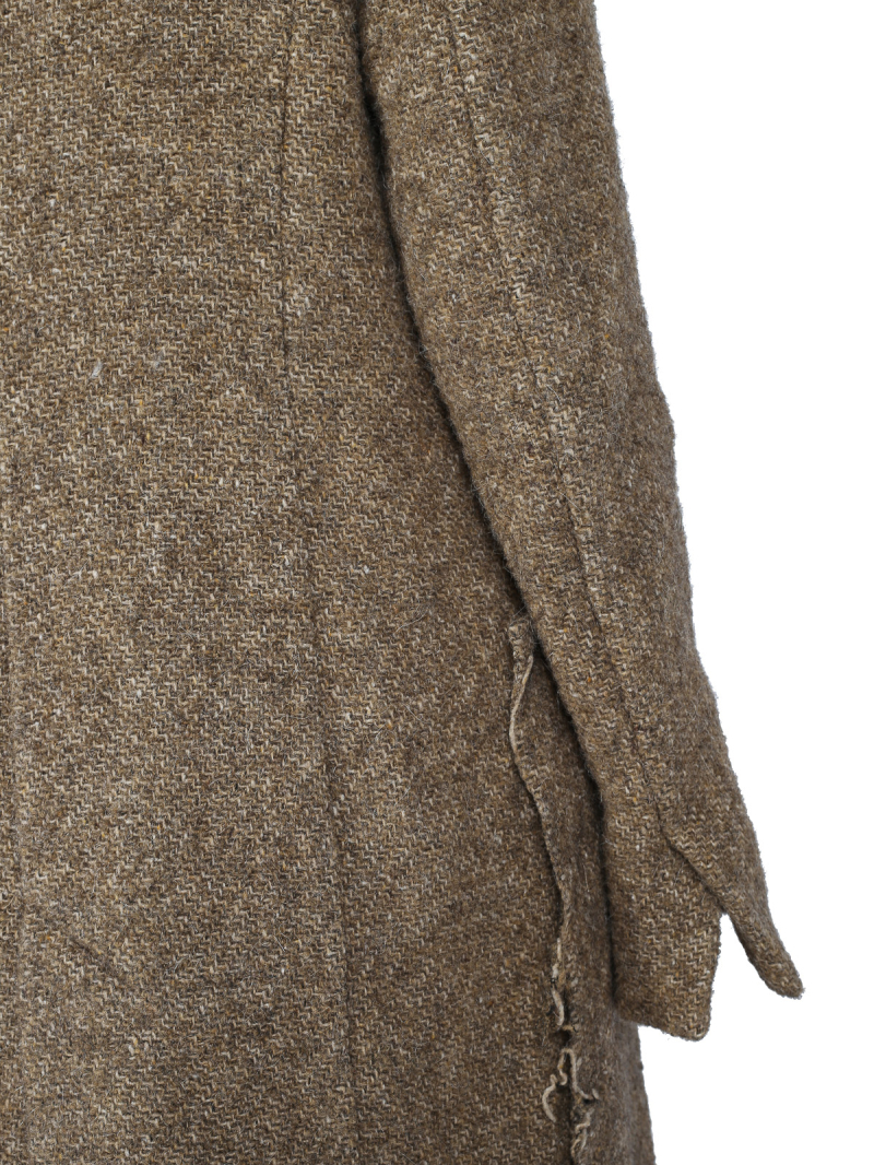 Rundholz - gerader schmaler Grobstrick-Mantel - Camel Melange - 2241251201