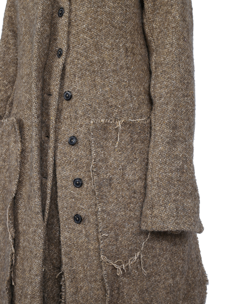 Rundholz - gerader schmaler Grobstrick-Mantel - Camel Melange - 2241251201