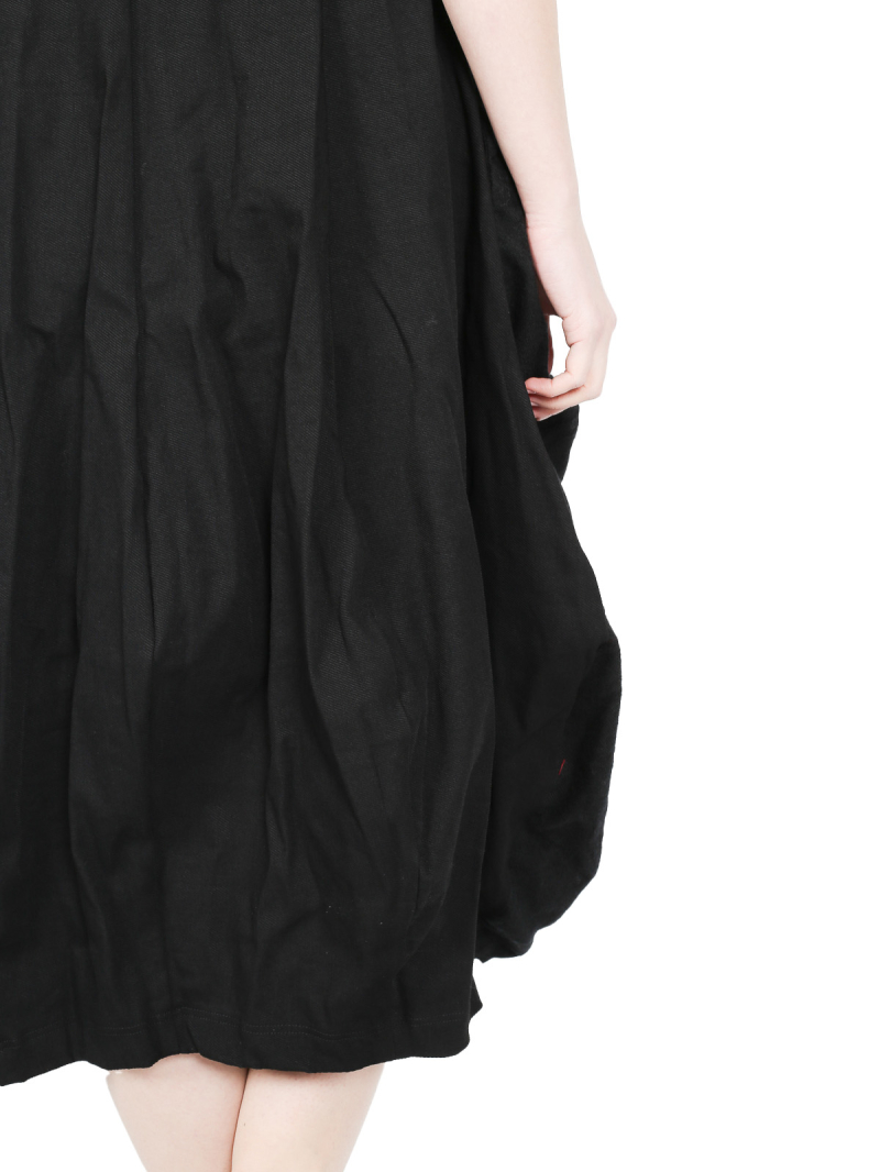 Rundholz - Ballonkleid aus Leinen und Wolle - black - 2241110917