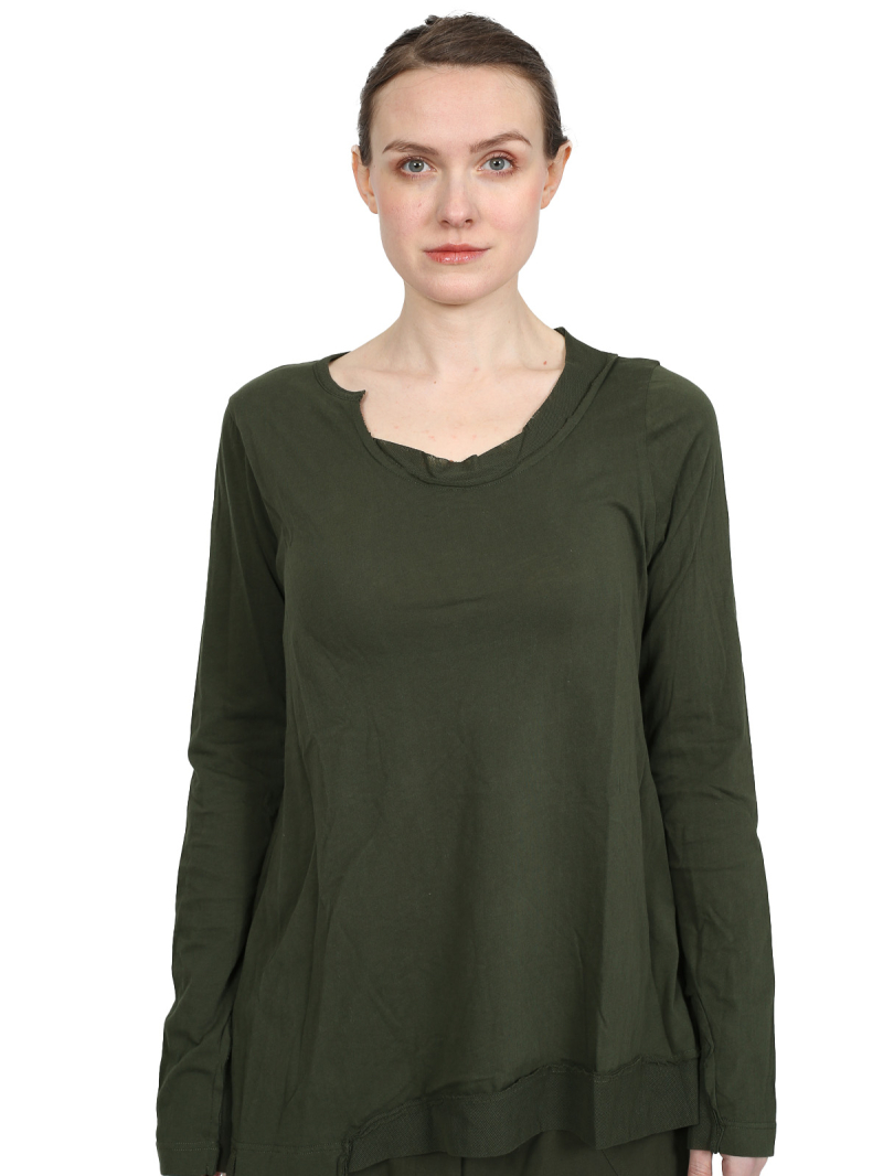 Rundholz Black Label - Chemise avec finitions en tulle au cou et à l'ourlet - Jungle - 2243330501