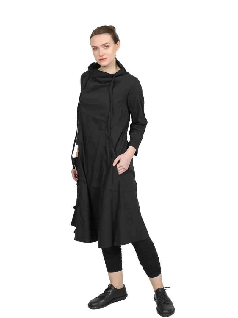 Rundholz Black Label - a-förmige Baumwoll-Stretch-Tunika - Black - 2243631909