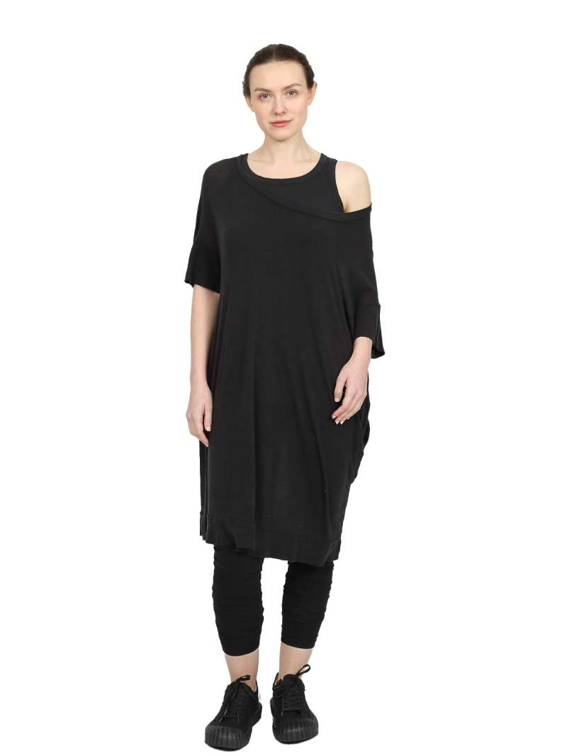 Rundholz - Gerades weites tussah seiden jersey kleid - 1251570907