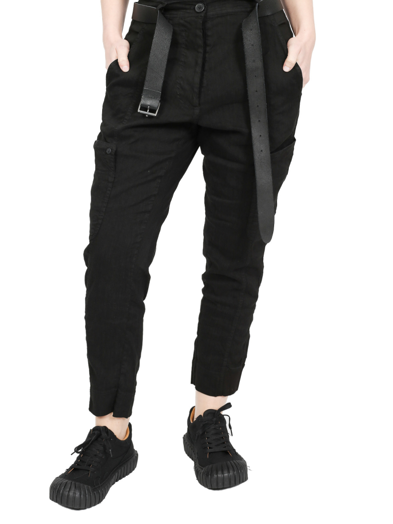 Rundholz Black Label - Straight narrow linen stretch pants - 1253830108