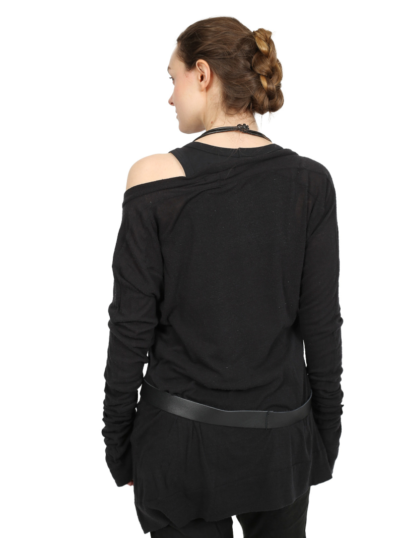 Rundholz - Hüftlanges tussah seiden jersey t-shirt - 1251570502