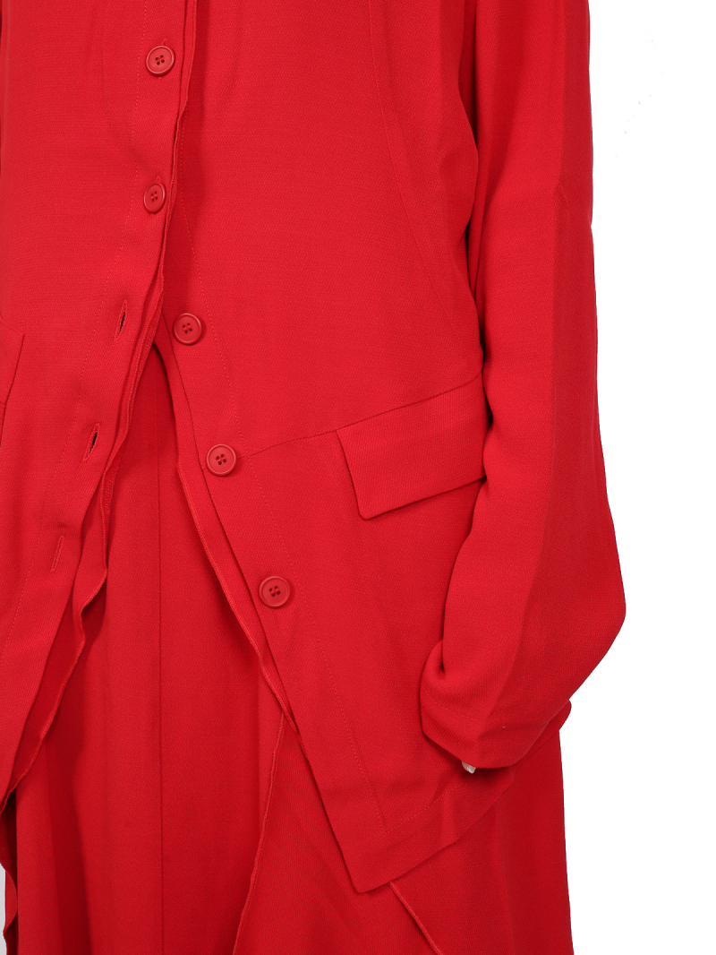 Pal Offner - Jacket - Fluid Penguin Coat - Crêpe Georgette - Wild Red - 2501.090101.140004