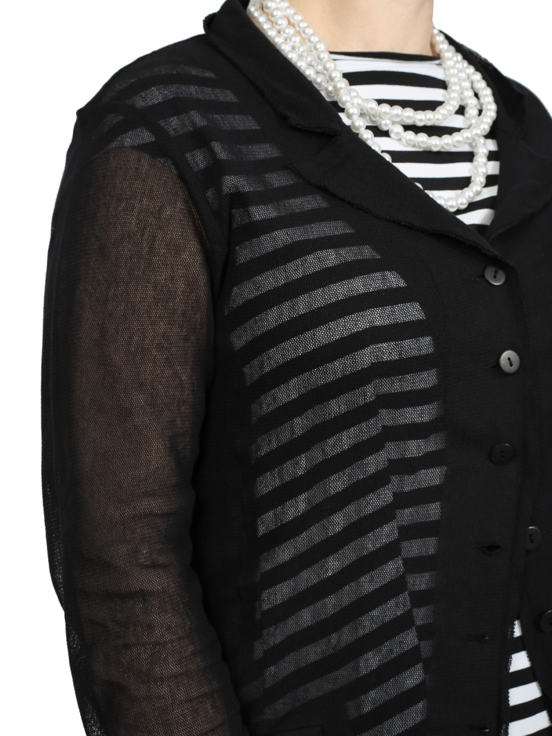 Pluslavie (Plü) - A Mesh Blazer - Black - 8046