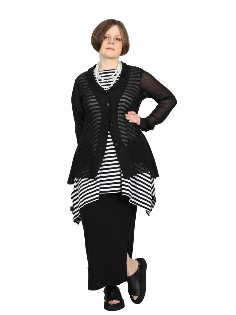 Pluslavie (Plü) - A Mesh Blazer - Black - 8046