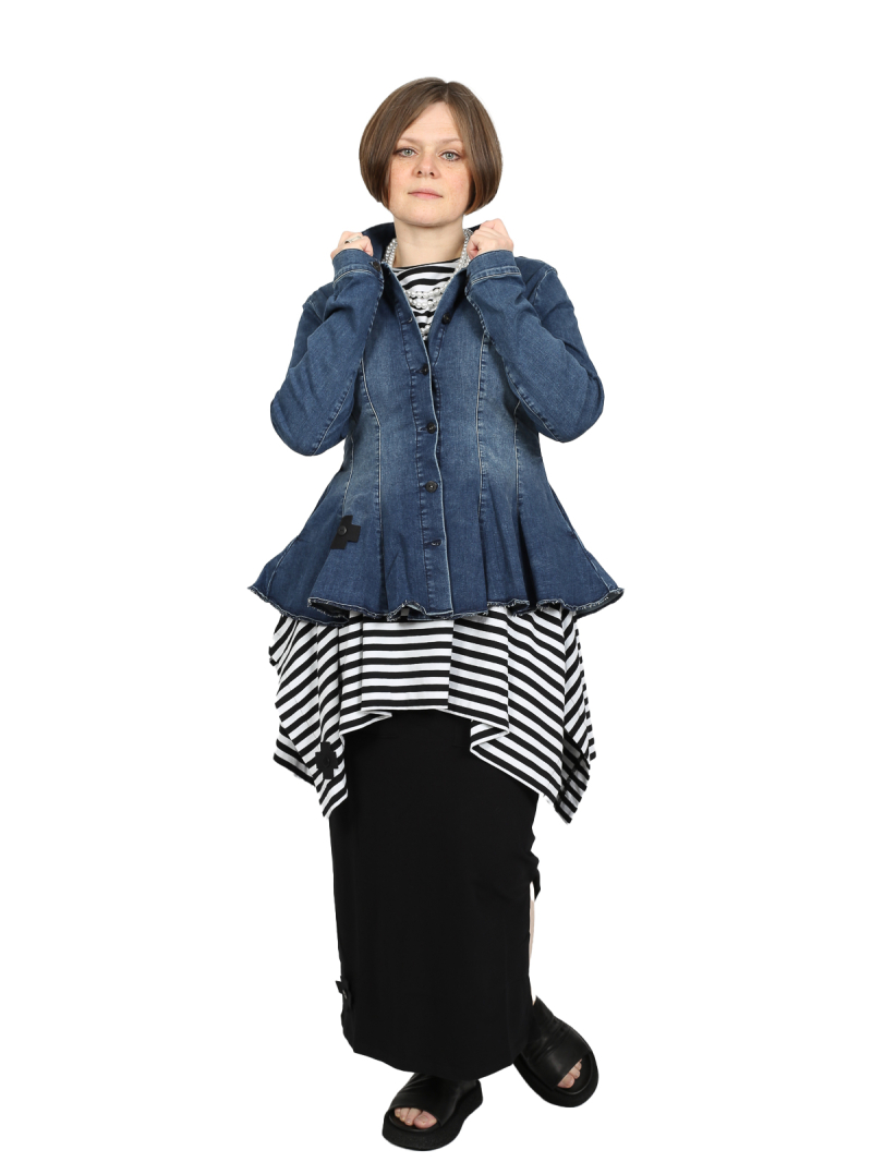 Pluslavie (Plü) - Bat Top - Black-white Stripe - 5068