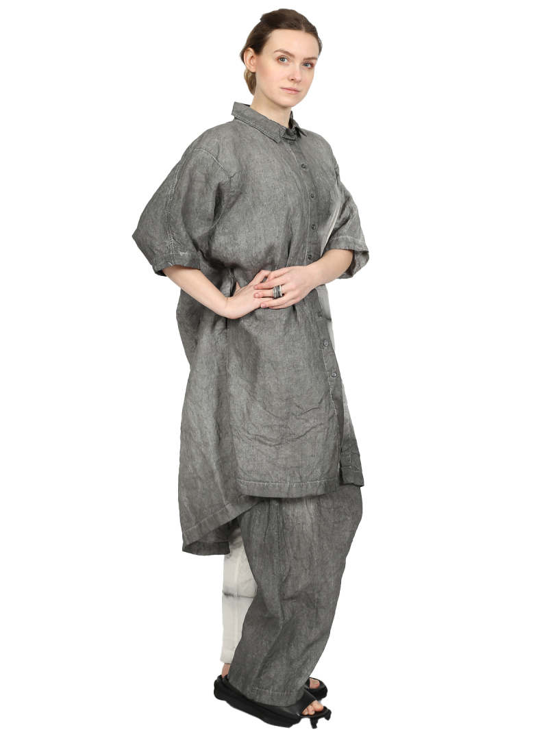 Rundholz - Handbemaltes ausgestelltes leinen kleid - 1251670901