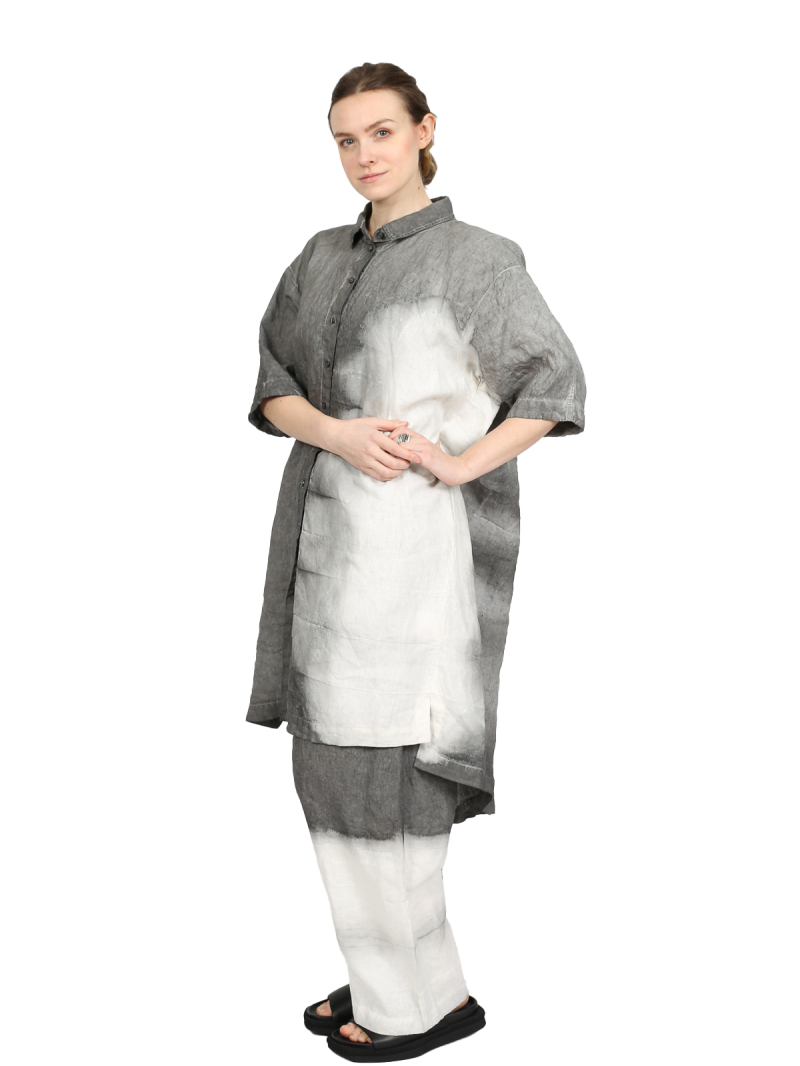 Rundholz - Handbemaltes ausgestelltes leinen kleid - 1251670901