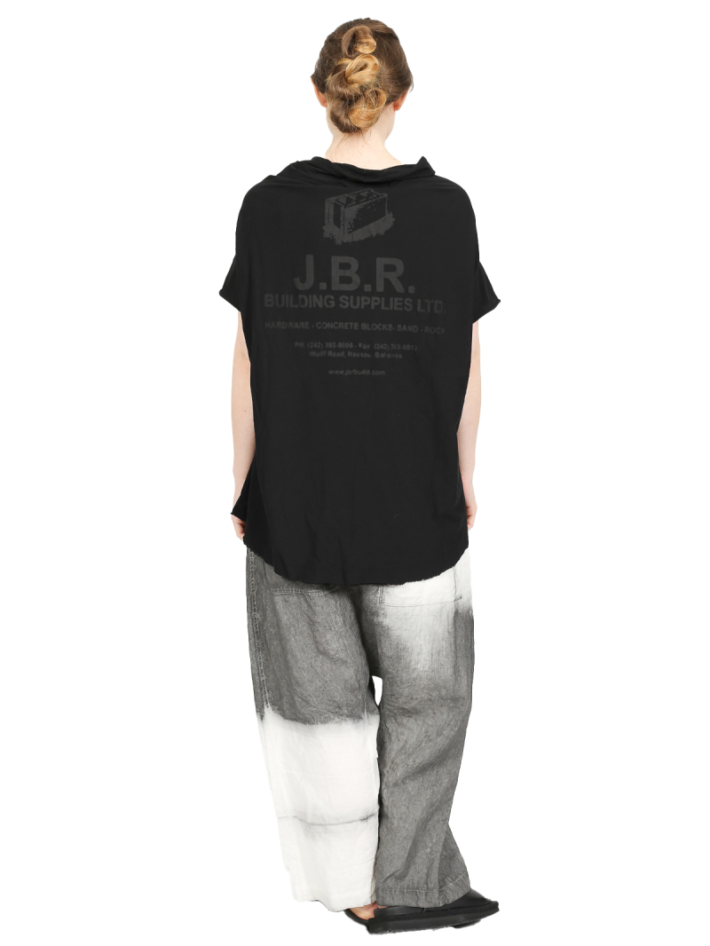 Rundholz DIP - Hüftlanges baumwoll crepe jersey cupro t-shirt mit platziertem druck - 1252560512