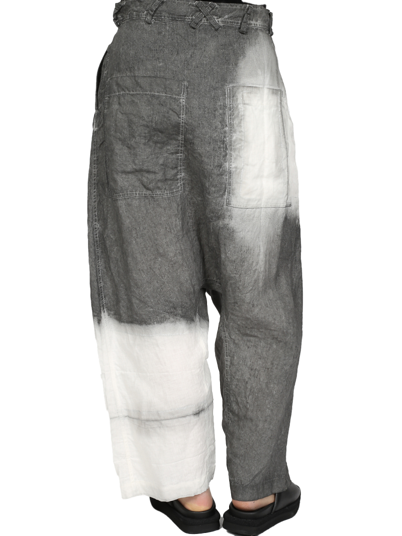 Rundholz - Handbemalte weite leinen hose - 1251670103