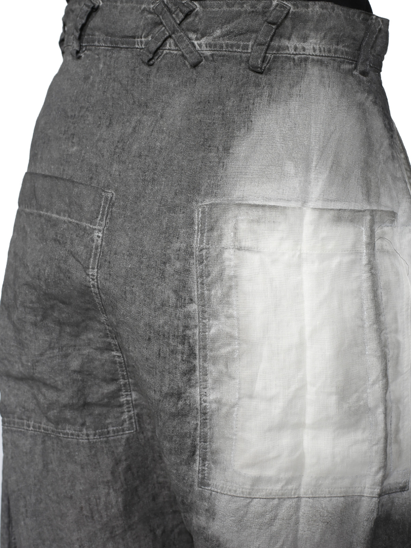 Rundholz - Handbemalte weite leinen hose - 1251670103