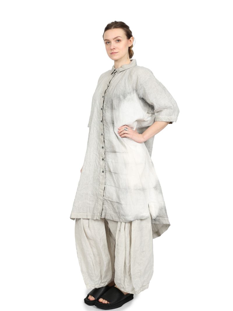 Rundholz - Hand-painted balloon linen trousers - 1251670105