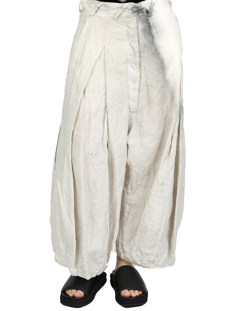 Rundholz - Hand-painted balloon linen trousers - 1251670105