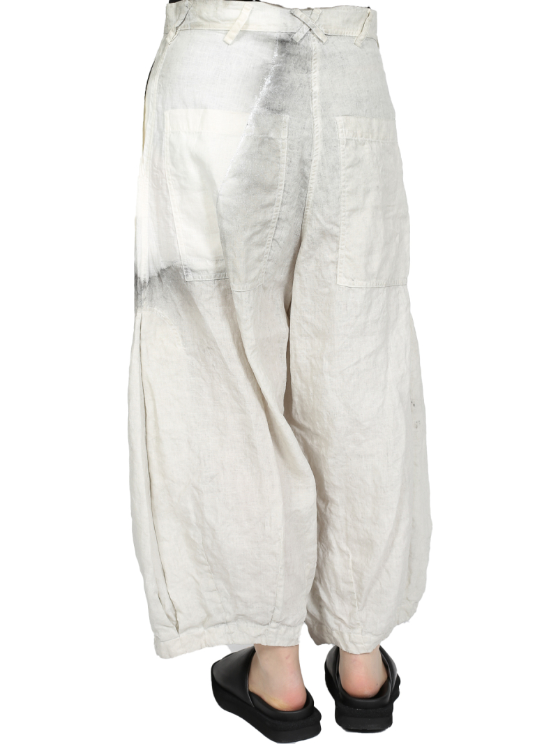 Rundholz - Hand-painted balloon linen trousers - 1251670105