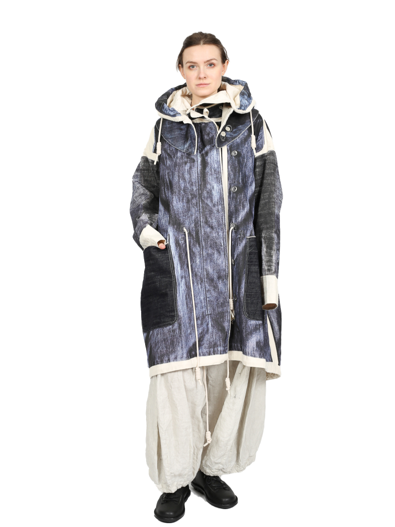 Rundholz DIP - Straight wide raw denim coat - 1252101201