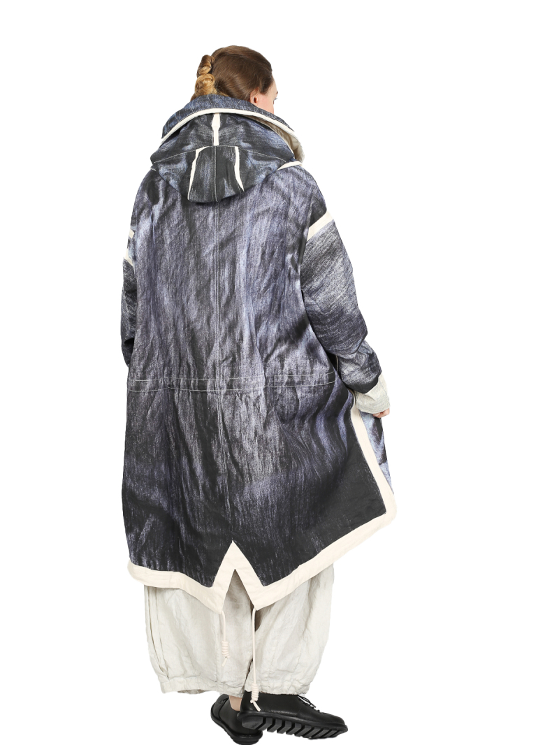 Rundholz DIP - Straight wide raw denim coat - 1252101201