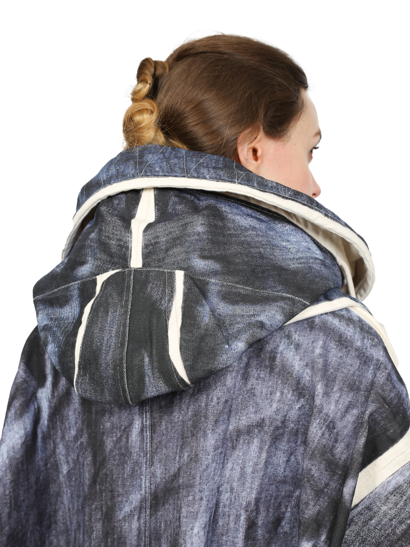 Rundholz DIP - Straight wide raw denim coat - 1252101201