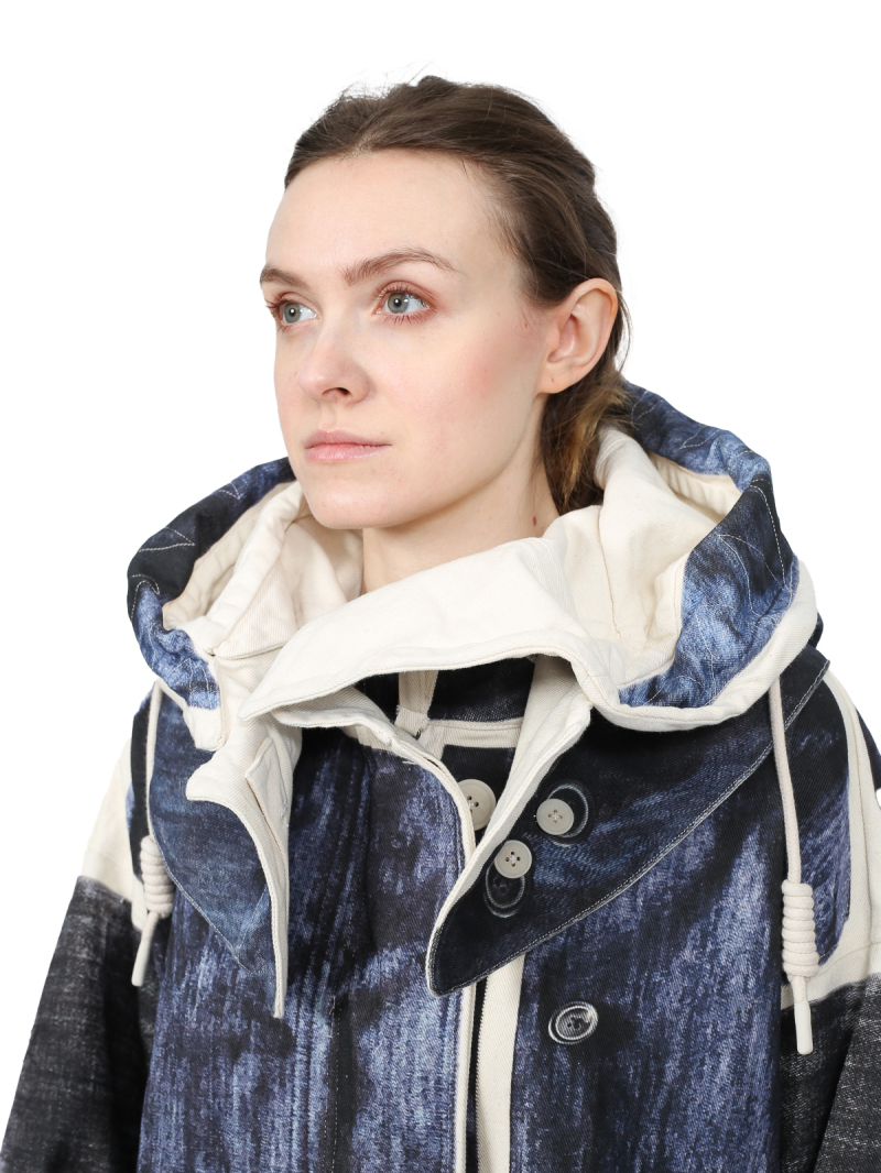 Rundholz DIP - Straight wide raw denim coat - 1252101201