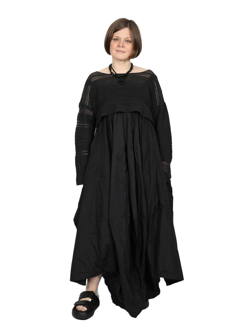 Pal Offner - Sweater - Disarranged Cropped Pullover_Linen Cotton - Black - 2501-040202-320015