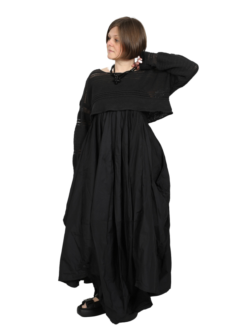 Pal Offner - Sweater - Disarranged Cropped Pullover_Linen Cotton - Black - 2501-040202-320015