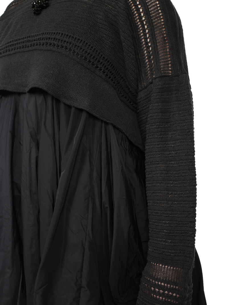 Pal Offner - Sweater - Disarranged Cropped Pullover_Linen Cotton - Black - 2501-040202-320015