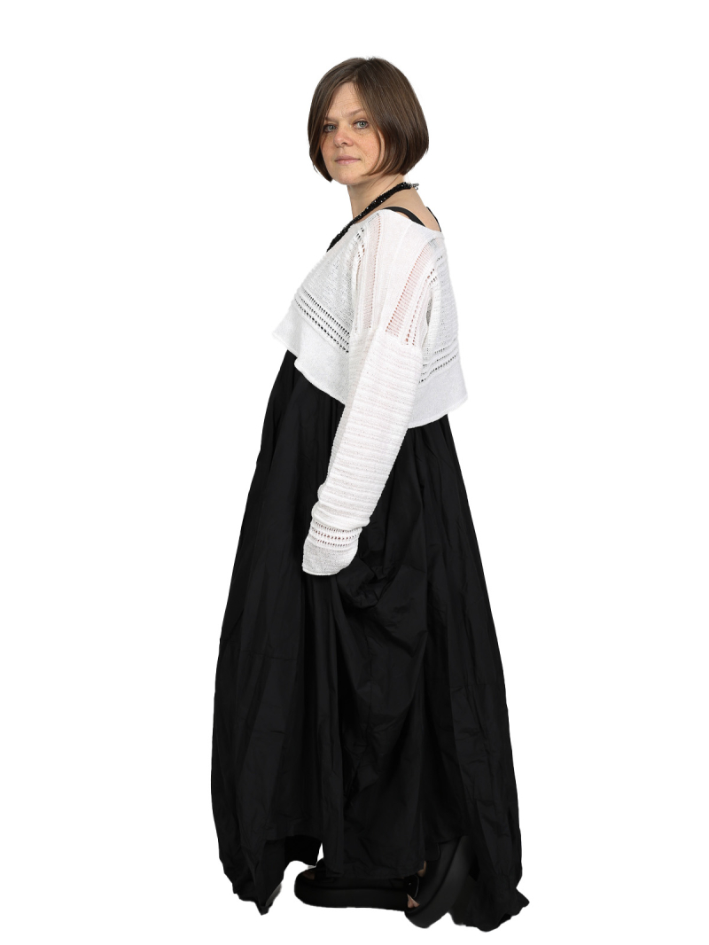 Pal Offner - Sweater - Disarranged Cropped Pullover_Linen Cotton - White - 2501-040202-320015