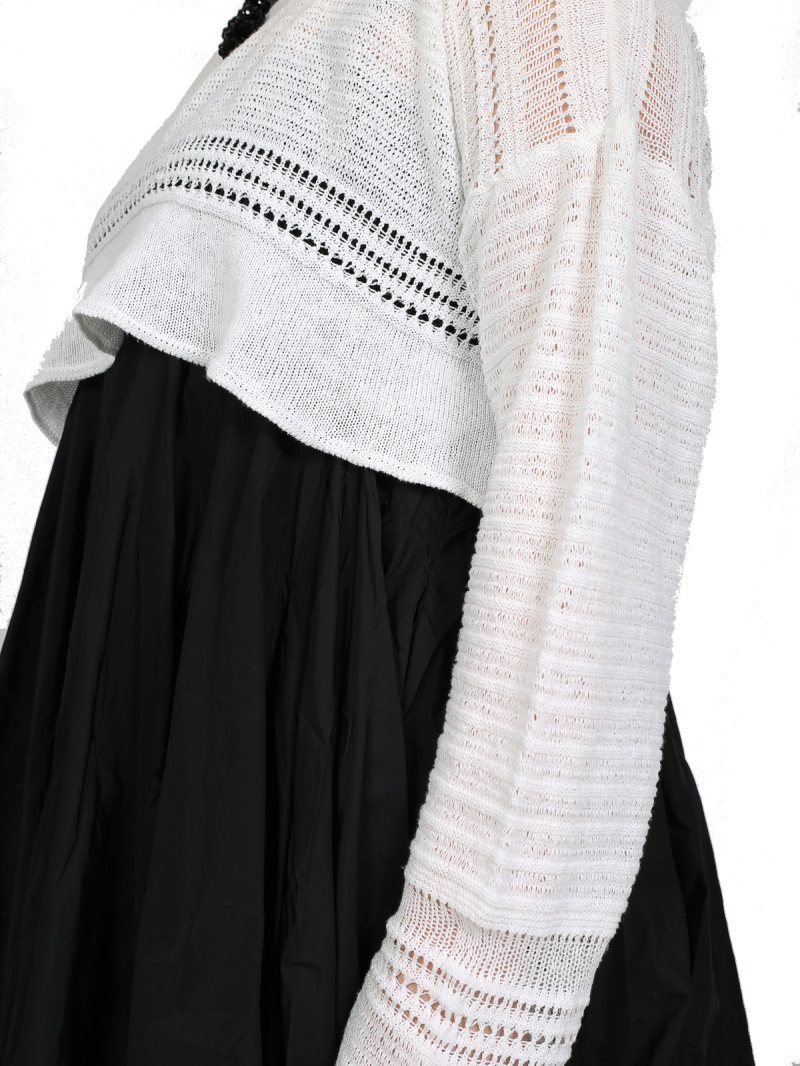 Pal Offner - Sweater - Disarranged Cropped Pullover_Linen Cotton - White - 2501-040202-320015