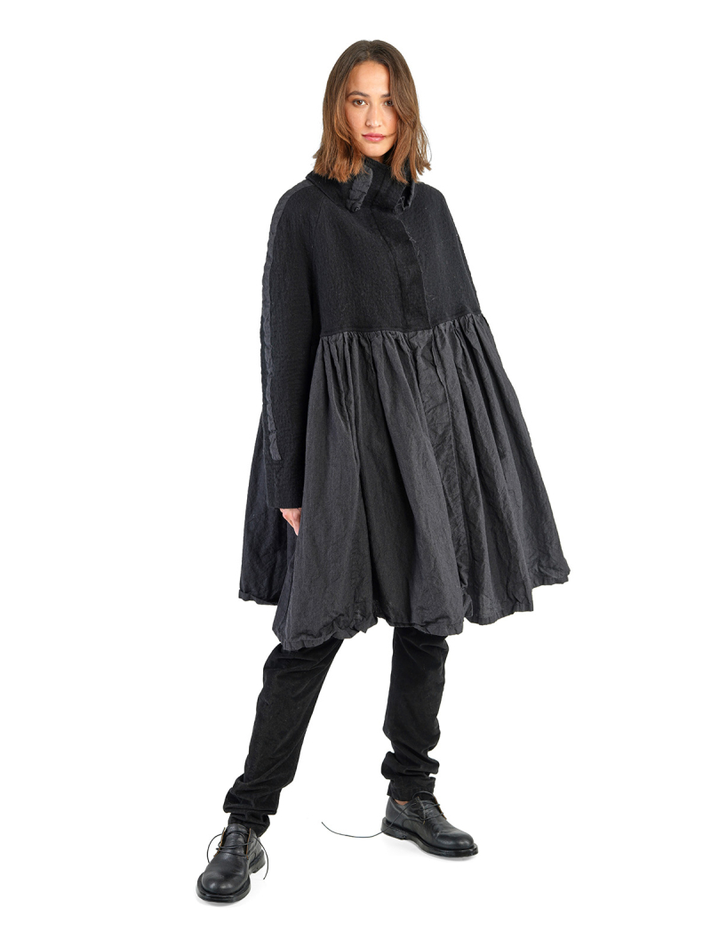Rundholz DIP Manteau style Empire Tissu Mix Laine Black Melange 2242181204