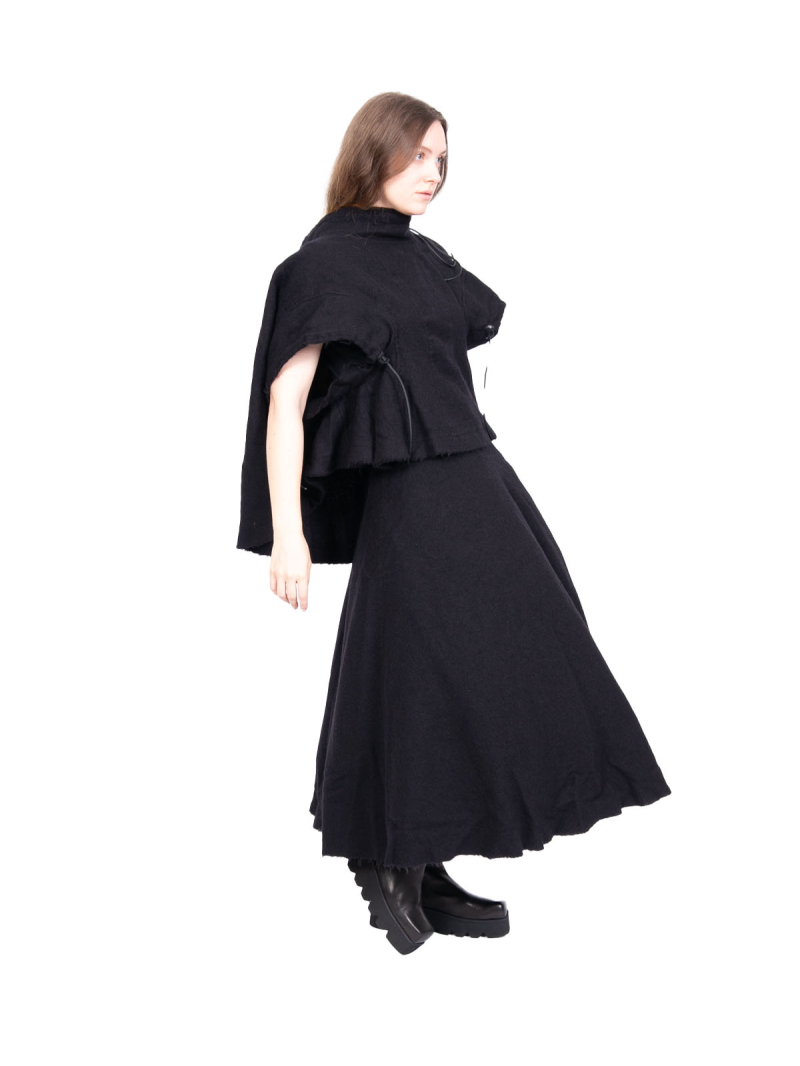 Rundholz DIP - Pure new wool circle skirt with tulle underskirt Black - 2242210308