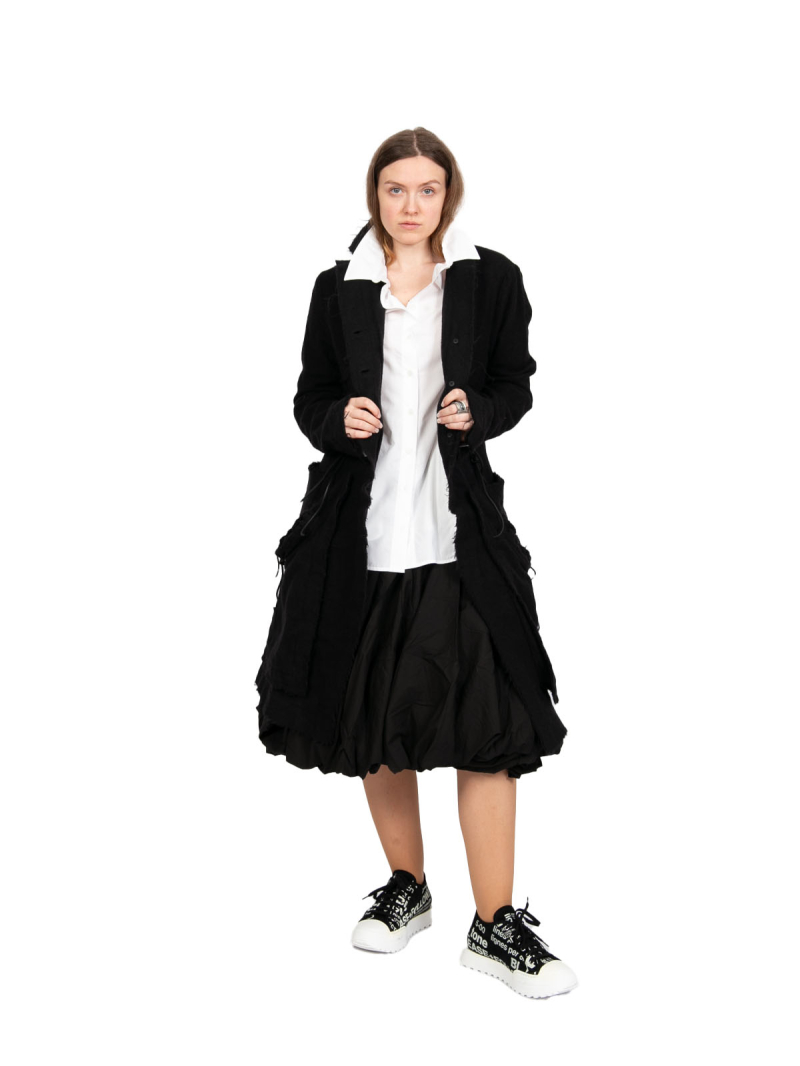 Rudholz DIP - Coat frock coat with eye pockets virgin wool Black - 2242211206