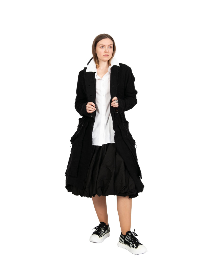 Rudholz DIP - Coat frock coat with eye pockets virgin wool Black - 2242211206
