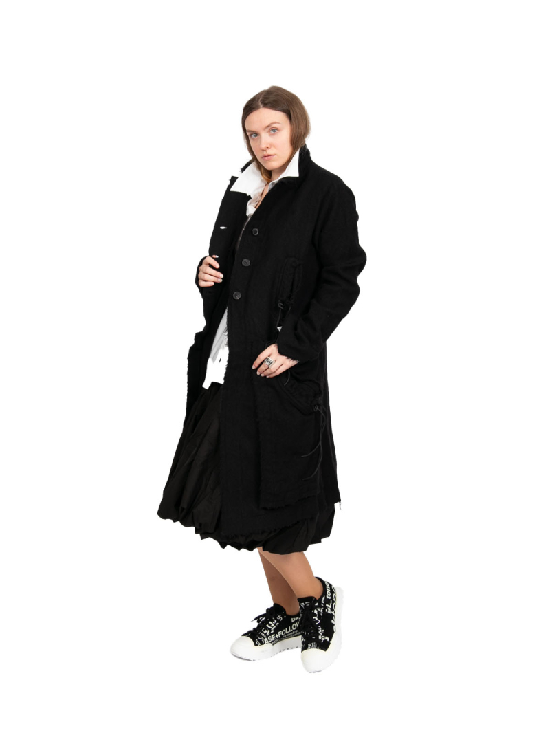 Rudholz DIP - Coat frock coat with eye pockets virgin wool Black - 2242211206