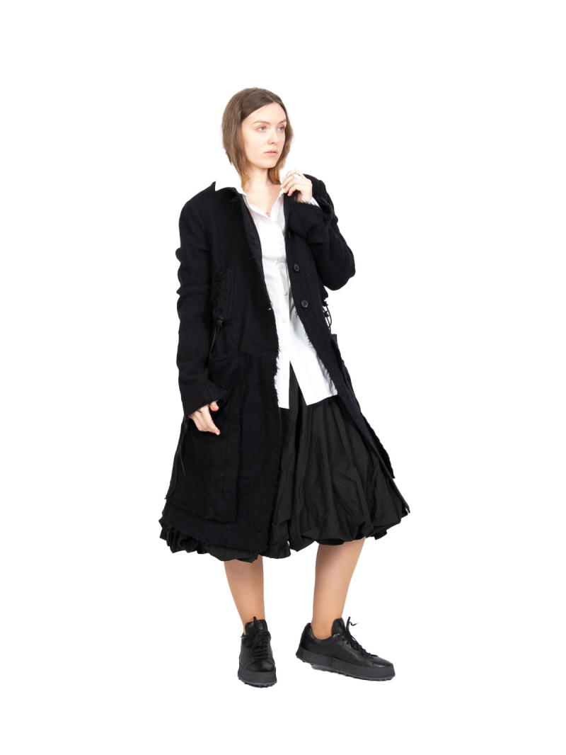 Rudholz DIP - Coat frock coat with eye pockets virgin wool Black - 2242211206