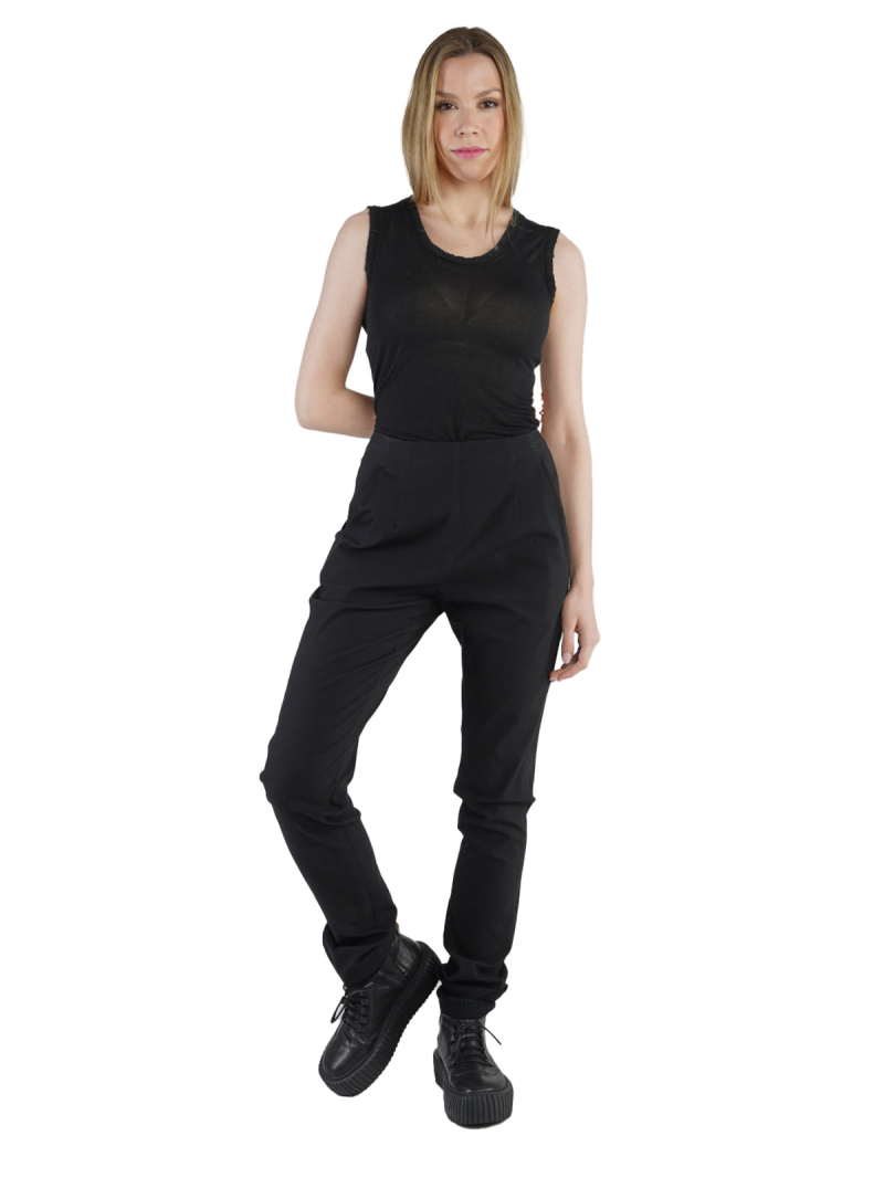 Rundholz - Stretchhose in Röhrenform mit Taschen Black - 2241160116