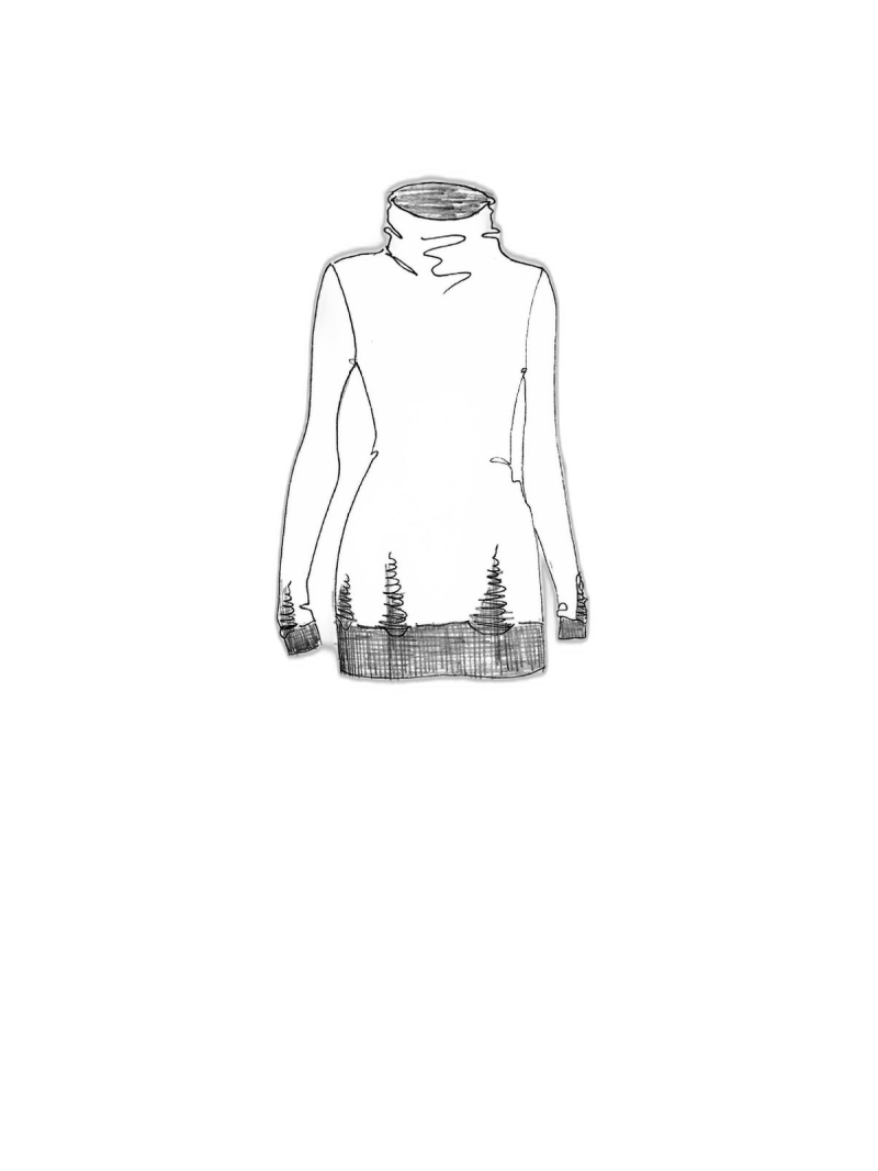 Rundholz - Shirt turtleneck double layer jersey wool destroyed look Black Melange - 2241180503