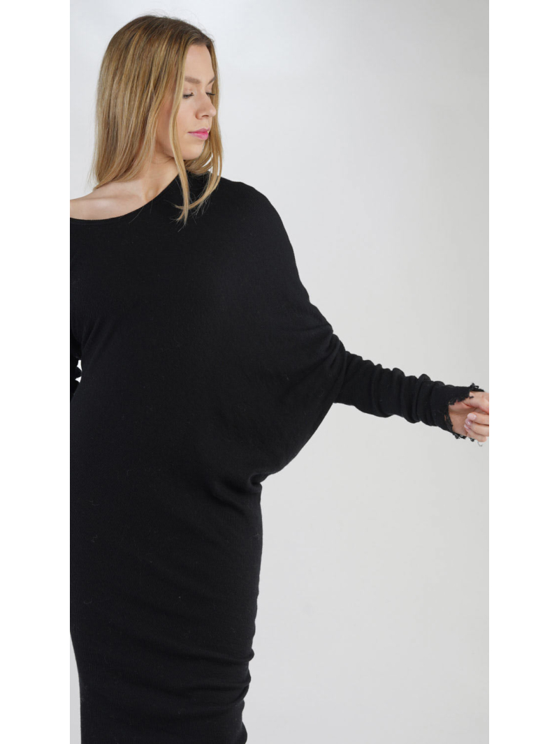 Rundholz - Asymetrisches langes merino-jersey-kleid - 2241180905