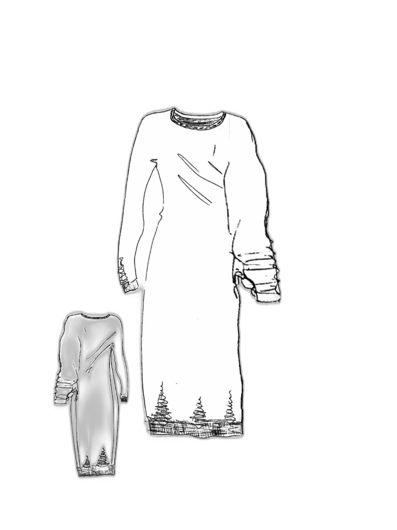 Rundholz - Asymetrisches langes merino-jersey-kleid - 2241180905