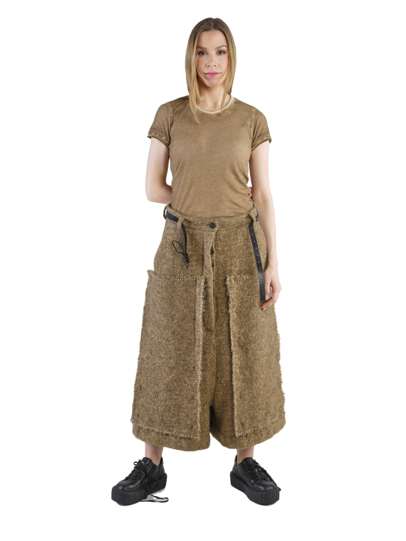 Rundholz - Pantalon large longueur 7/8 avec entrejambe bas Tissu laine Black Melange - 2241250102