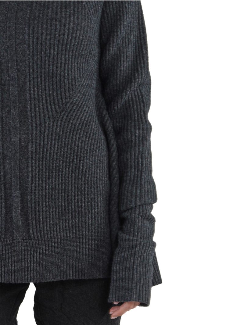 Rundholz - Sweater with turtleneck and A-line patent pattern wool Black - 2241370704