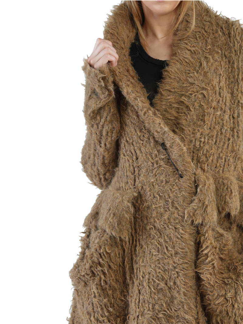 Rundholz - Kuscheliger Mantel mit großen Taschen und Schalkragen Oversize Black - 2241387208