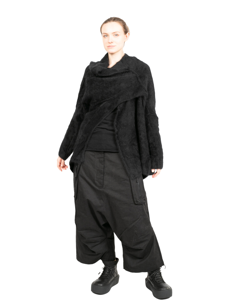Rundholz - Pullover Cape Asymmetrie Waschbär Black - 2241410703