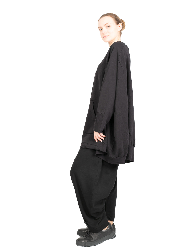 Pluslavie (Plü) - weiter longer Pullover - Wide Long Sweat Black