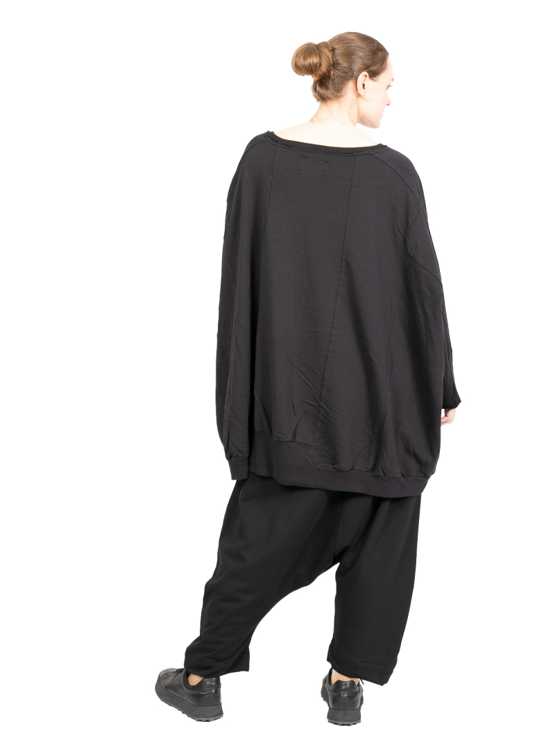 Pluslavie (Plü) - weiter longer Pullover - Wide Long Sweat Black